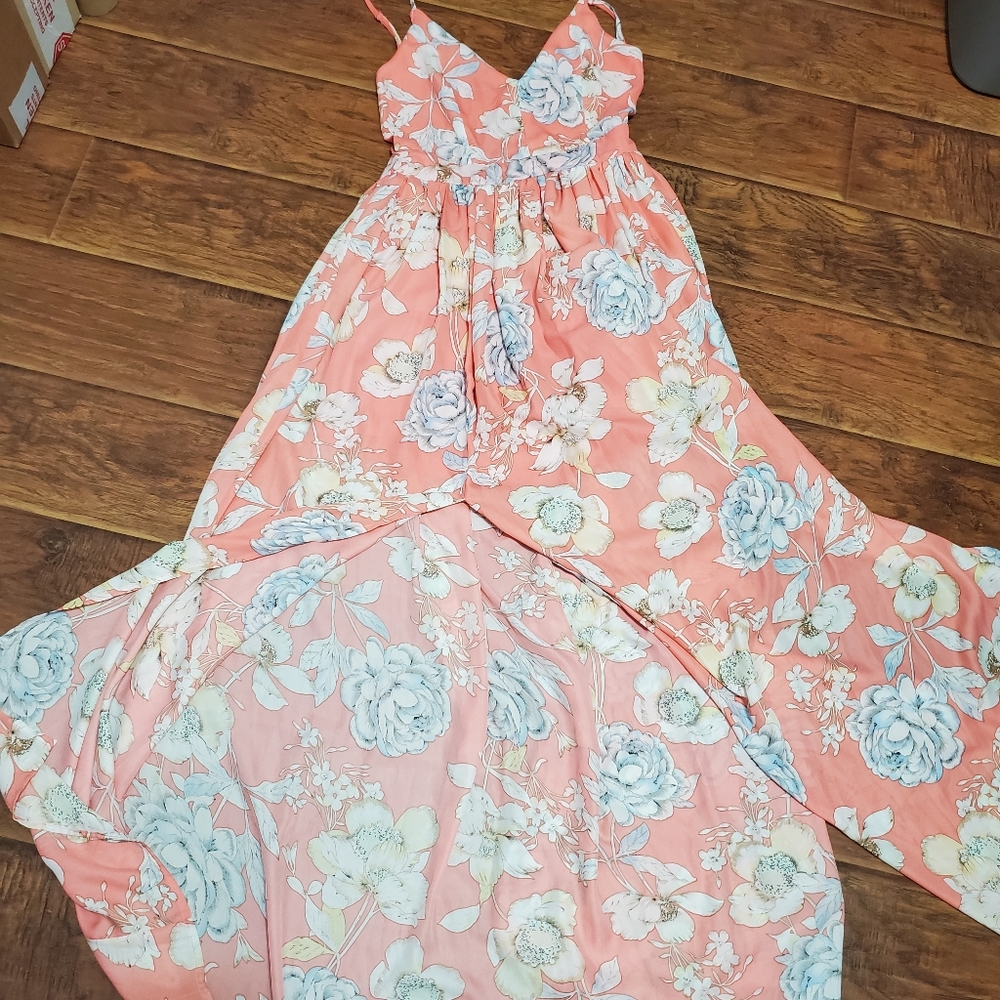 Gorgeous backless boutique maxi sz L